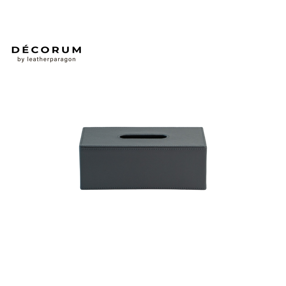 กล่องหนังใส่ทิชชู่ Decorum 28.5x14x10 cm สีเทา_0